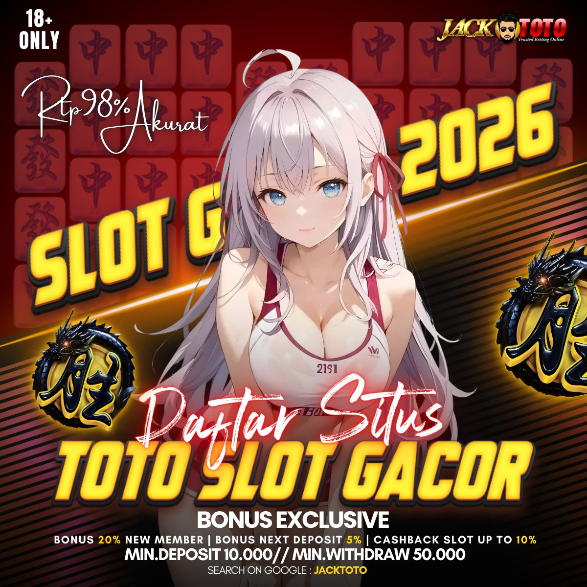 JACKTOTO @ Situs Slot Gacor Online & Daftar Link Resmi Dapatkan Bonus Exclusive